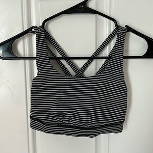 LULULEMON ENERGY BRA MEDIUM SUPPORT- STRIPED- used great condition